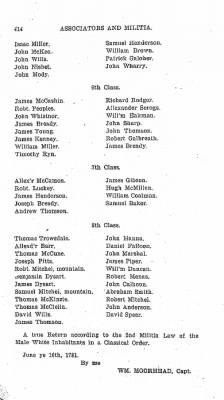 Thumbnail for Volume VI > Muster Rolls Relating to the Associators and Militia of the County of Cumberland