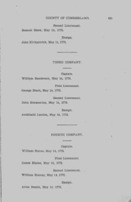 Thumbnail for Volume VI > Muster Rolls Relating to the Associators and Militia of the County of Cumberland