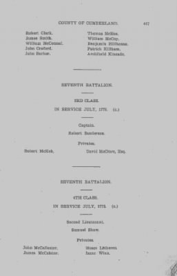 Thumbnail for Volume VI > Muster Rolls Relating to the Associators and Militia of the County of Cumberland