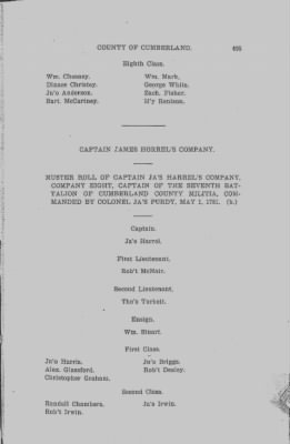 Thumbnail for Volume VI > Muster Rolls Relating to the Associators and Militia of the County of Cumberland