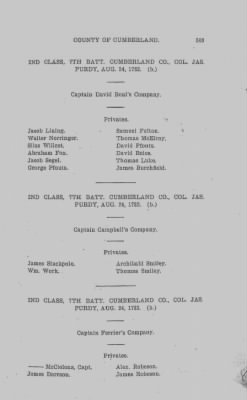 Thumbnail for Volume VI > Muster Rolls Relating to the Associators and Militia of the County of Cumberland