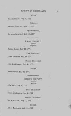 Thumbnail for Volume VI > Muster Rolls Relating to the Associators and Militia of the County of Cumberland