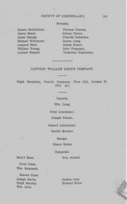 Volume VI > Muster Rolls Relating to the Associators and Militia of the County of Cumberland