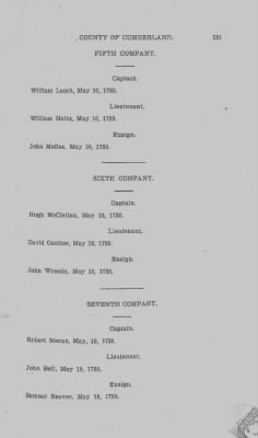 Volume VI > Muster Rolls Relating to the Associators and Militia of the County of Cumberland