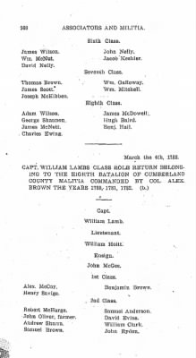 Thumbnail for Volume VI > Muster Rolls Relating to the Associators and Militia of the County of Cumberland