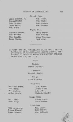 Thumbnail for Volume VI > Muster Rolls Relating to the Associators and Militia of the County of Cumberland