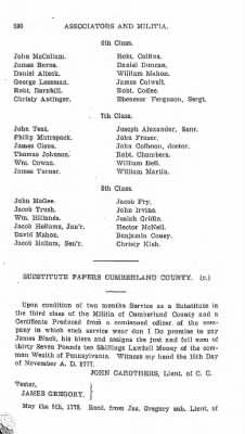 Volume VI > Muster Rolls Relating to the Associators and Militia of the County of Cumberland