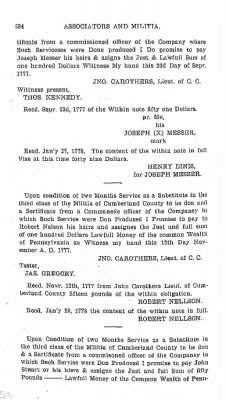 Volume VI > Muster Rolls Relating to the Associators and Militia of the County of Cumberland