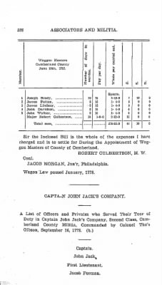 Volume VI > Muster Rolls Relating to the Associators and Militia of the County of Cumberland