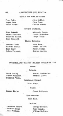 Thumbnail for Volume VI > Muster Rolls Relating to the Associators and Militia of the County of Cumberland