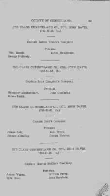 Thumbnail for Volume VI > Muster Rolls Relating to the Associators and Militia of the County of Cumberland