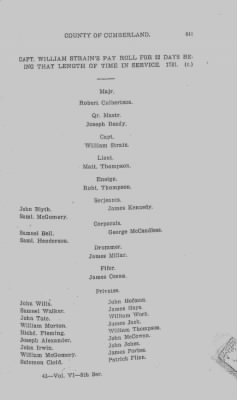 Thumbnail for Volume VI > Muster Rolls Relating to the Associators and Militia of the County of Cumberland