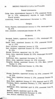 Thumbnail for Volume II > Second Pennsylvania Battalion. Col. Arthur St. Clair. January, 1776-January, 1777. (a)