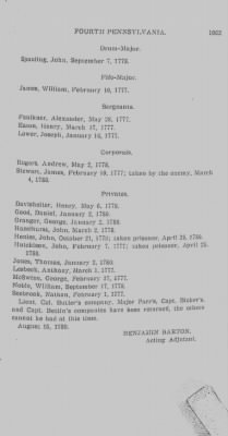 Thumbnail for Volume II > Arrangement of the Officers of the Fourth Regiment of Penna.