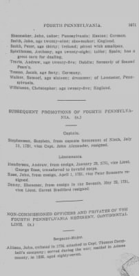 Volume II > Arrangement of the Officers of the Fourth Regiment of Penna.