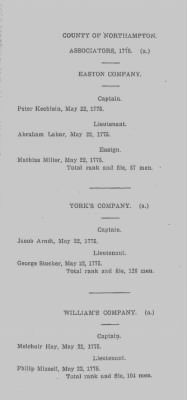 Thumbnail for Volume VIII > Muster Rolls Relating to the Associators and Militia of the County of Northampton.