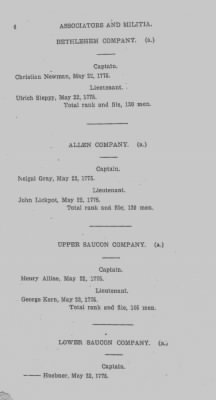 Volume VIII > Muster Rolls Relating to the Associators and Militia of the County of Northampton.