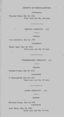 Volume VIII > Muster Rolls Relating to the Associators and Militia of the County of Northampton.