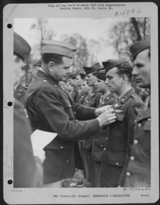 Thumbnail for Unidentified > Brig. Gen. John P. Doyle Presents An Award To A Member Of The 320Th Bomb Group During A Ceremony At An Airbase At Dijon, France.  1945.