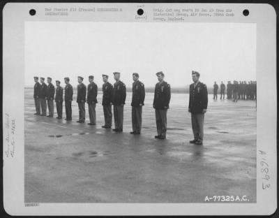 Thumbnail for Unidentified > Members Of The 386Th Bomb Group Pose For The Photographer After Receiving Awards During A Ceremony At An Air Base In Beaumont, France.  23 October 1944.