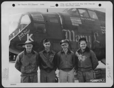 General > Lt. R. Wangler And Crew Of The 645Th Bomb Squadron, 410Th Bomb Group Pose Beside A Douglas A-20 Havoc At A 9Th Air Force Base In France.  24 April 1945.