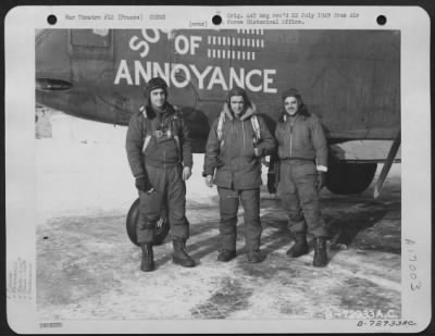 General > Lt. Stermen And Crew Of The 645Th Bomb Squadron, 410Th Bomb Group Pose Beside The Douglas A-20 "Source Of Annoyance" At A 9Th Air Force Base In France.  29 January 1945.