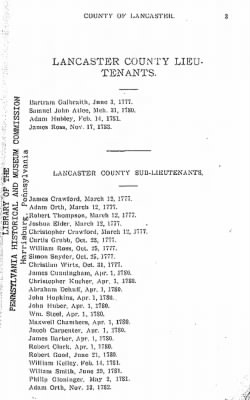 Thumbnail for Volume VII > Muster Rolls Relating to the Associators and Militia of the County of Lancaster. (a)