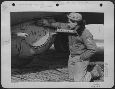 Thumbnail for Consolidated > This Is What Used To Happen To The Boeing B-17 "Flying Fortress" Ball Turret Window Of S/Sgt. George R. Fierbough, Palestine, Wv, When His 15Th Aaf Fort Took Off In Its Soggy Runway.  'Used To Happen'... Until Sg.T Fierbaugh To Tired Of Trying To Clear Th