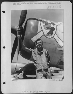 Consolidated > Major Charles C. Leaf, 411 Thornton St., S. Orange, Nj, Veteran Squadron Commander Of A Republic P-47 Thunderbolt Fighter Bomber Outfit, Flew His 175Th Mission, And Had The Distinction Of Dropping Some Of The First Bombs On Southern France In Support Of T
