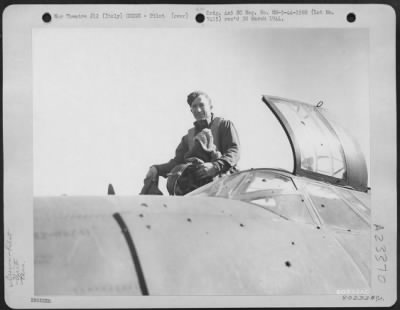 Consolidated > Capt. Edward H. Brewer, San Diego, Calif., Commanding Officer Of The 444Th Squadron, 320Th Bg, Pilot Of The Martin B-26 Marauder That Crash Landed At Nettuno Airfield, Nettuno, Italy, Poses Before The Plane'S Hatch.  19 Feb. 1944.