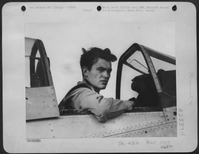 Thumbnail for Consolidated > 2Nd Lt. Robert E. Rittle, 1523 E 66T Pl. Chicago, Ill., Is Pictured Above In The Cockpit Of His Plane, At His Base In Southern Italy.  Lt. Rittle Has Shot Down 5 Enemy Fighters, And Is A Pilot Of A High Altitude North American P-51 Mustang Of The Mediterr