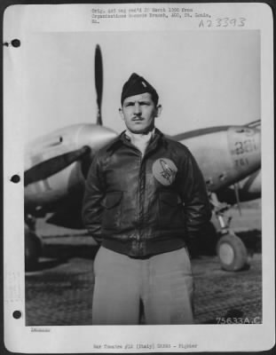 Thumbnail for Consolidated > Lt. Schaper Stands Beside His Lockheed P-38 Lightning Of The 94Th Fs, 1St Fg, Italy.