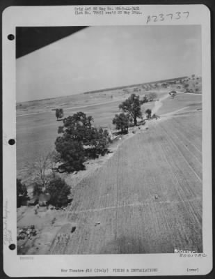 Thumbnail for Consolidated > Aerial View Of The Headquarters And Bivouac Area Of The 977Th Field Artillery Battalion Air Observation Post At Nettuno, Italy.  7 April 1944.