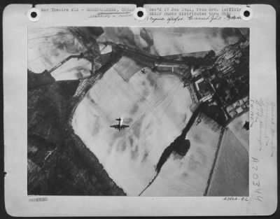 Consolidated > Fight to the last--like an adder protecting it's nest, an FW-190 viciously attacked a damaged Flying Fortress going down after successful bombing of the Oschersleben factory producing Focke-Wulf fighters. Attacked by 8th AAF heavies pictures brought