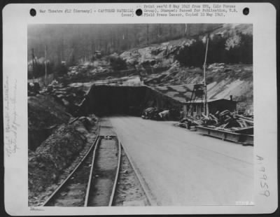 Thumbnail for Consolidated > Entrance To The V-1 And V-2 Underground Factory Near Nordhausen, Germany, Where Hundreds Of Jet And Rocket Assemblies Were Found By Us Ground Forces.  A Us Army 9Th Af Cameraman Accompanying Advance Us Ground Elements, Made This Photo.