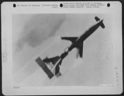 Consolidated > Pictures From General Arnold'S Report German Weapons -- The Rheintochter Iii - A Radio Controlled Flak Rocket, Launched From The Ground, Was Intended For Use Against Our Bombers.  The Nazis Were Developing Several Such Weapons At The War'S End.  Captured