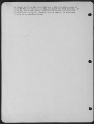Thumbnail for Consolidated > The Target The Us Air Force Tried Not To Hit In Berlin, Because We Wanted It For Post-War Use, Was Big, Egg-Shaped, Tempelhof Airdrome.  It Is How Hq Berlin Air Command, Home Base For Various Aaf Units With Personnel Totalling 2,500.  Tempelhof Eagle'S Sw