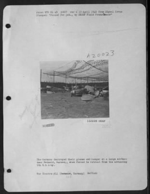 Consolidated > The Germans Destroyed Their Lanes And Hangar At A Large Airbase Near Detmold, Germany, When Forced To Retreat From The Advancing 9Th Us Army.