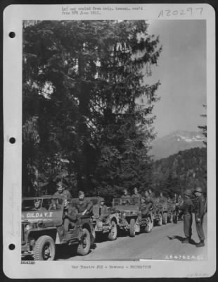 Thumbnail for Consolidated > Berchtesgaden, Germany -- Touring The Bavarian Alps In Their Jeeps, Soldiers Of The 101St Airborne Divison'S 327Th Glider Infantry Regiment.