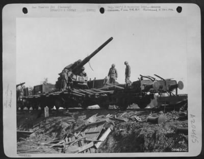 Consolidated > Fighter Bombers Of Lt. Gen. Hoyt S. Vandenberg'S 9Th Af Struck A Doubly Effective Blow When They Strafed And Bombed This Train Near Duderstadt.  In Addition To Damaging An Important Escape Route For The Germans, Gen. Vandenberg'S Pilots Knocked Out These