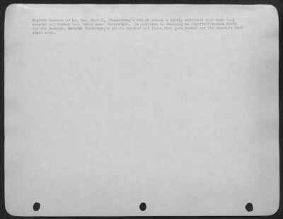 Consolidated > Fighter Bombers Of Lt. Gen. Hoyt S. Vandenberg'S 9Th Af Struck A Doubly Effective Blow When They Strafed And Bombed This Train Near Duderstadt.  In Addition To Damaging An Important Escape Route For The Germans, Gen. Vandenberg'S Pilots Knocked Out These