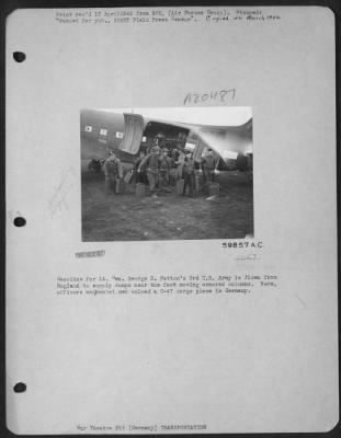 Consolidated > Gasoline For Lt. Gen. George S. Patton'S 3Rd Us Army Is Flown From England To Supply Dumps Near The Fast Moving Armored Columns.  Here, Officers And Combat Men Unload A C-47 Cargo Plane In Germany.