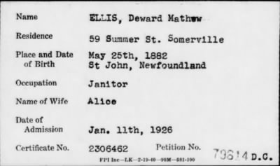 Thumbnail for 1926 > ELLIS, Deward Mathew