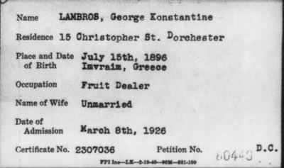 Thumbnail for 1926 > LAMBROS, George Konstantine