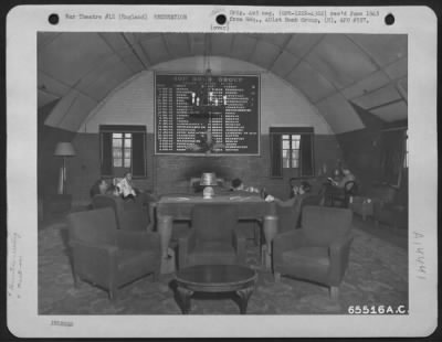 Consolidated > Officers Of The 401St Bomb Group Relax In The Lounge Of Officers' Club At An 8Th Air Force Base In England, 23 November 1944.