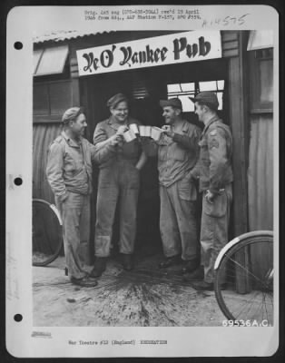 Thumbnail for Consolidated > Gis Of The 353Rd Fighter Group Based In England Drink A Toast To The Allied Victory Over The Japanese On 15 August 1945 In Front Of Their "Ye O' Yankee Pub".