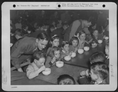 Thumbnail for Consolidated > On December 1944 British Youngsters Were Guests Of Honor At A Christmas Party Given By Enlisted Men Of The 379Th Bomb Group At Their Club On An 8Th Air Force Base In England.