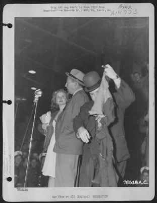 Thumbnail for Consolidated > Bing Crosby And Members Of His Troup Entertain Personnel Of The 2Nd Base Air Depot At An Air Base In Lancashire, England.  1 September 1944.