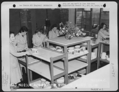 Thumbnail for Consolidated > Red Cross Workers Prepare Food In The Aero Club At The 2Nd Base Air Depot, Lancashire, England.  3 August 1943.