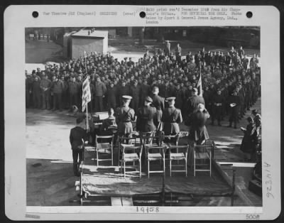 Thumbnail for Consolidated > Joint Anglo-American Military Service Conducted At An American Depot Near London, England On 11 September 1942.